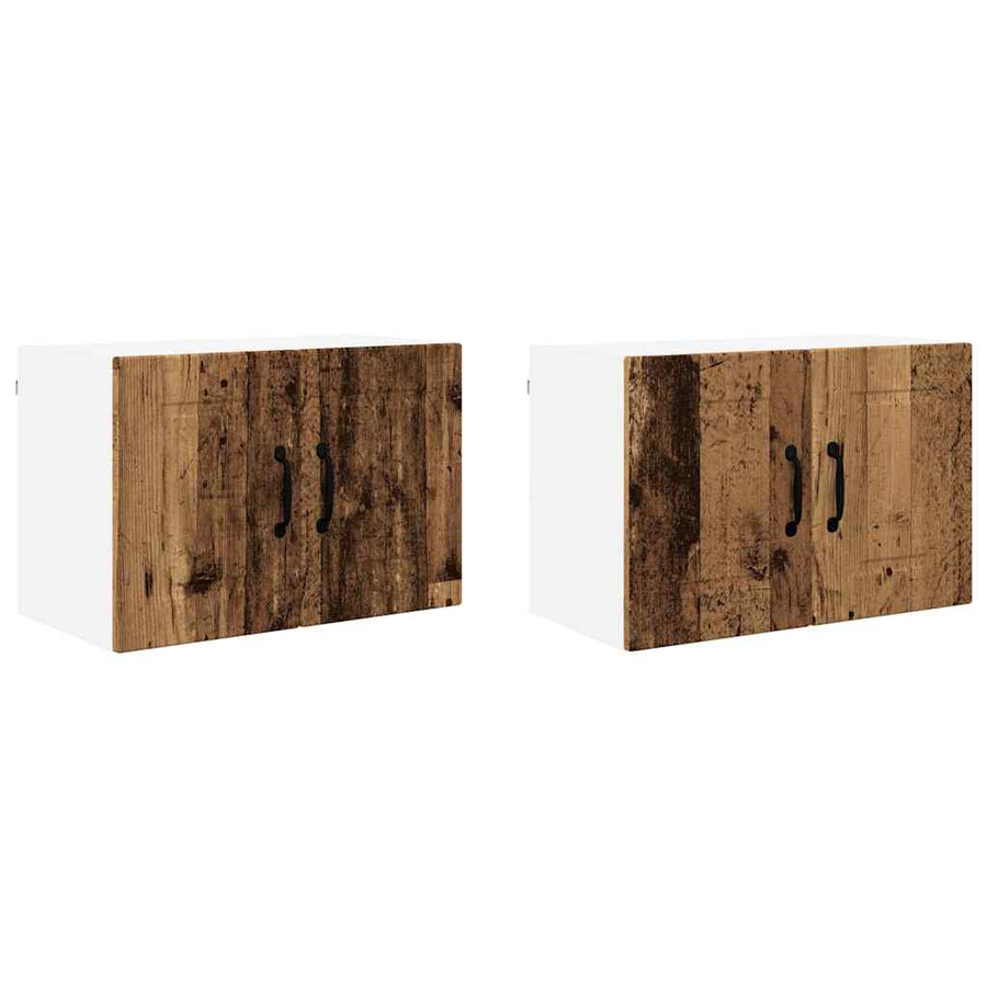 Keukenkast aan de muur met plank 2 pcs Oud Hout 60 x 31 x 40 cm