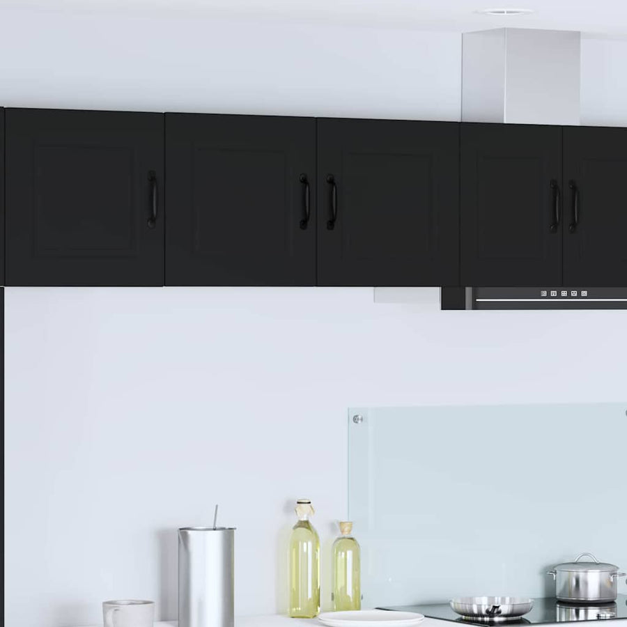 Keukenkast aan de muur Zwart 80 x 31 x 40 cm Bewerkt hout