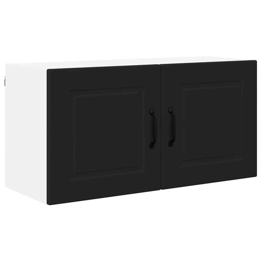 Keukenkast aan de muur Zwart 80 x 31 x 40 cm Bewerkt hout
