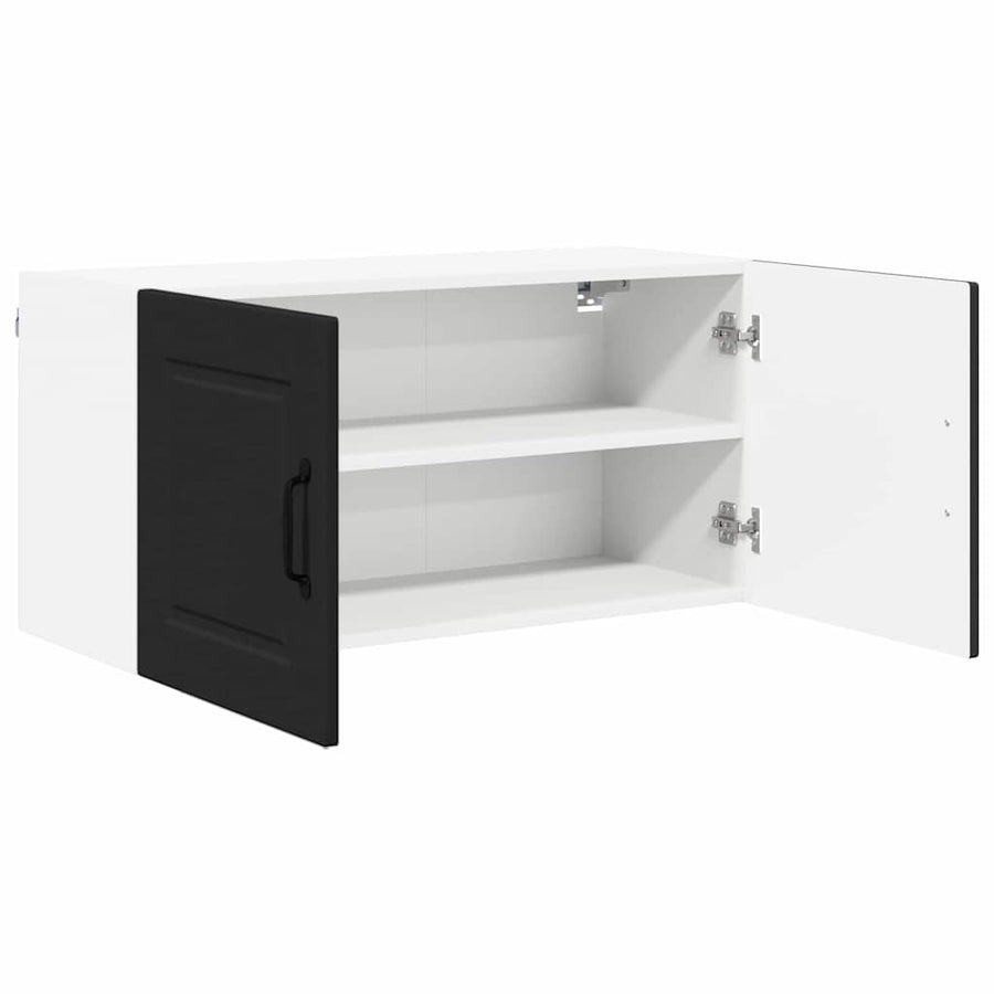 Keukenkast aan de muur Zwart 80 x 31 x 40 cm Bewerkt hout