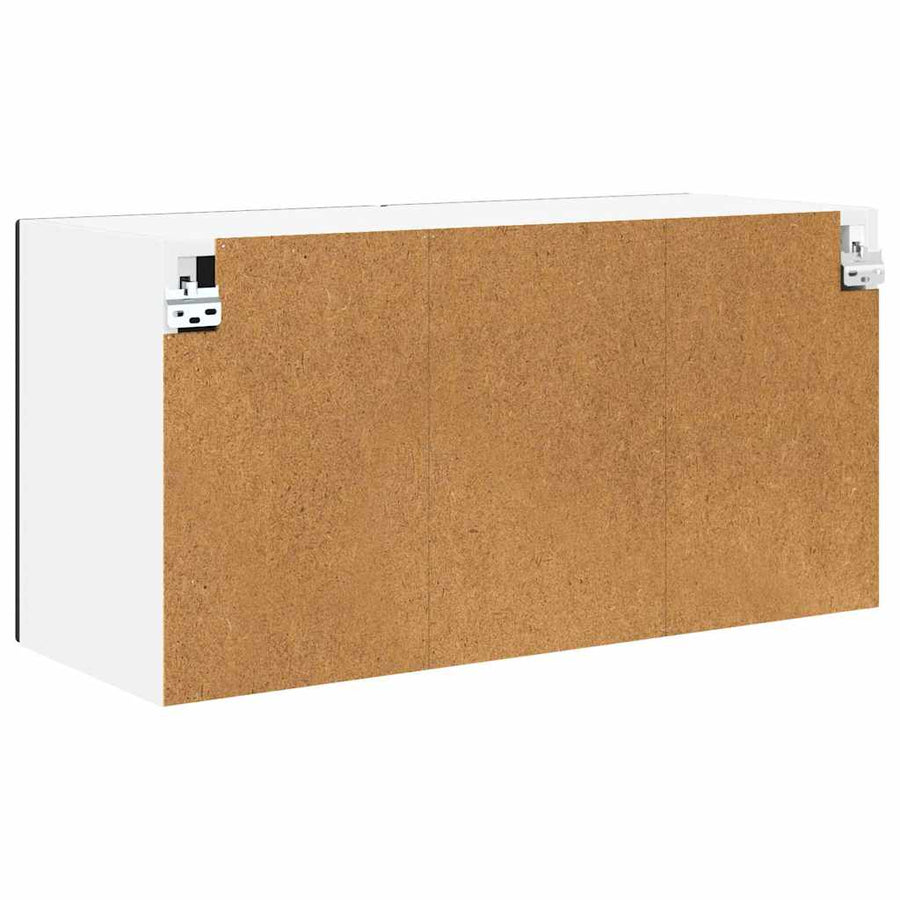 Keukenkast aan de muur Zwart 80 x 31 x 40 cm Bewerkt hout