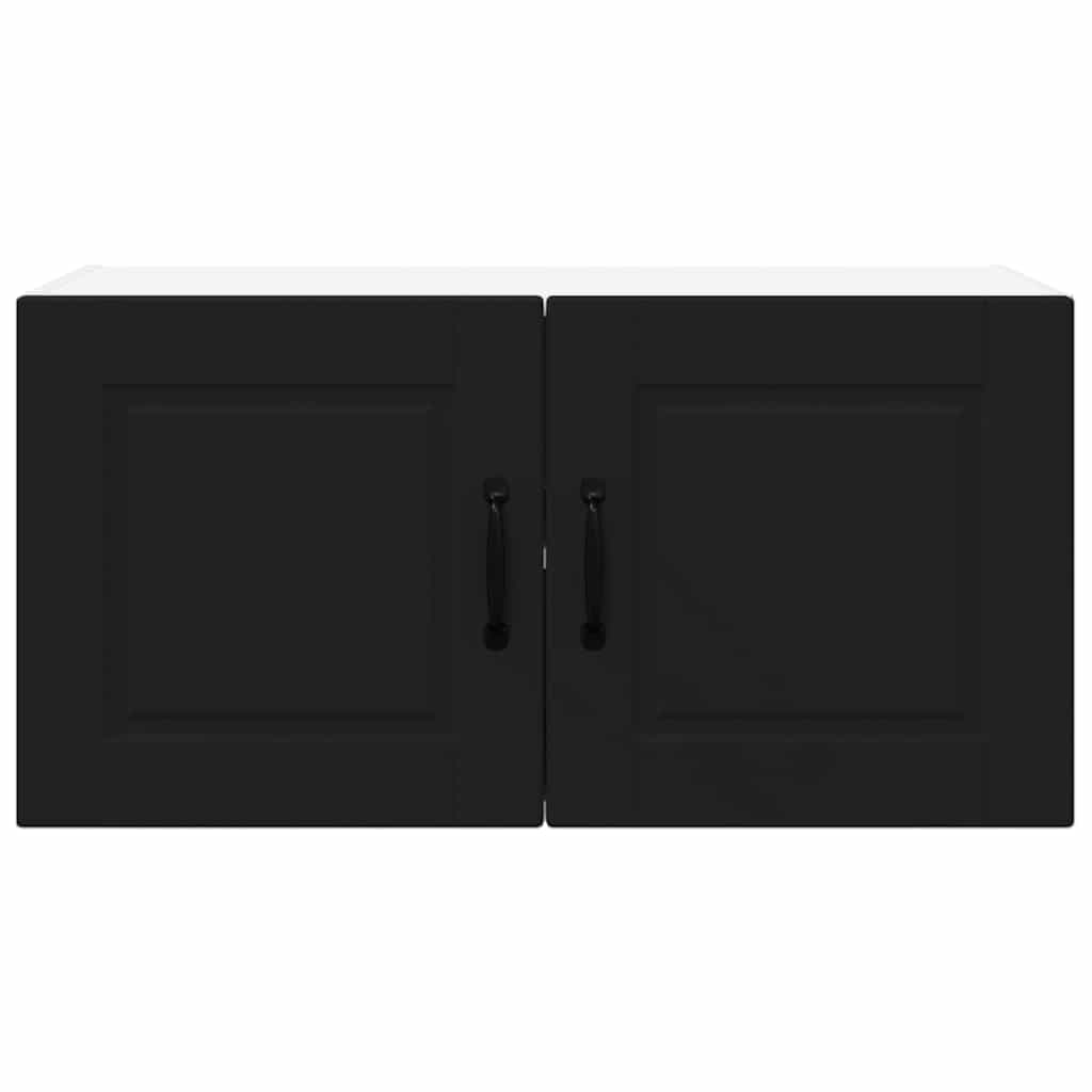 Keukenkast aan de muur Zwart 80 x 31 x 40 cm Bewerkt hout