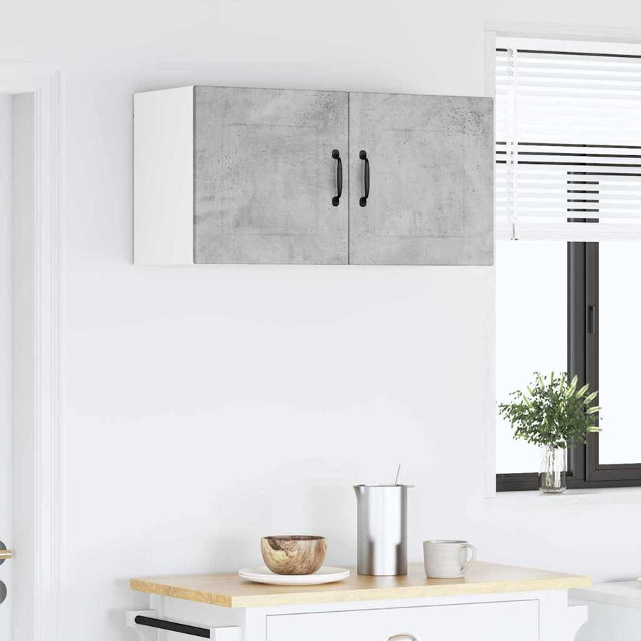 Keukenkast aan de muur Beton Grijs 80 x 31 x 40 cm Bewerkt hout