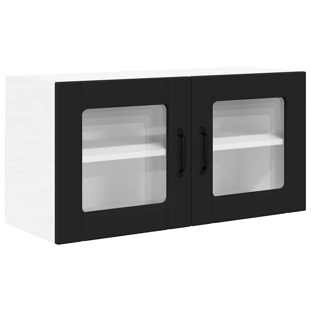 Keukenkast aan de muur Zwart 80 x 31 x 40 cm Bewerkt hout