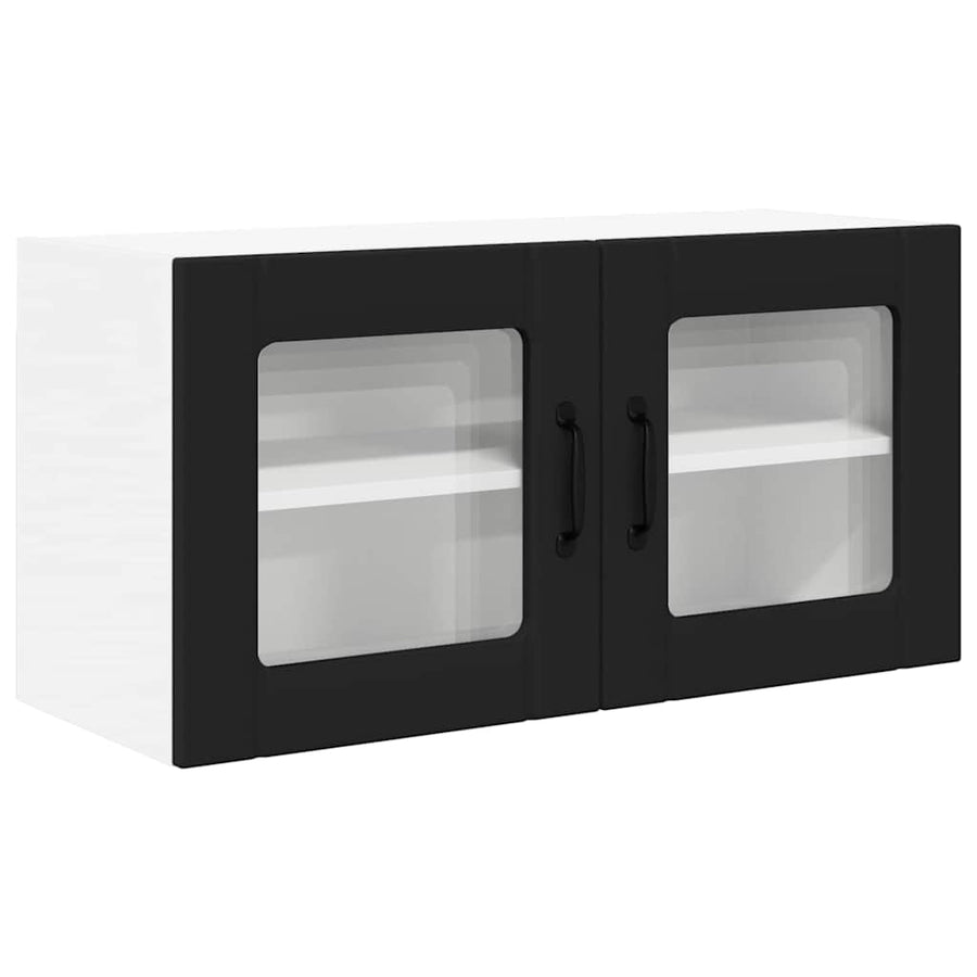 Keukenkast aan de muur Zwart 80 x 31 x 40 cm Bewerkt hout