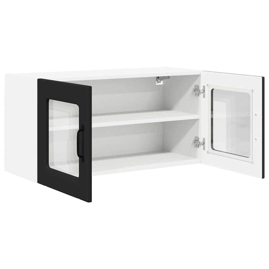 Keukenkast aan de muur Zwart 80 x 31 x 40 cm Bewerkt hout