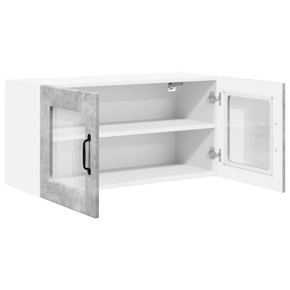 Keukenkast aan de muur Beton Grijs 80 x 31 x 40 cm Bewerkt hout