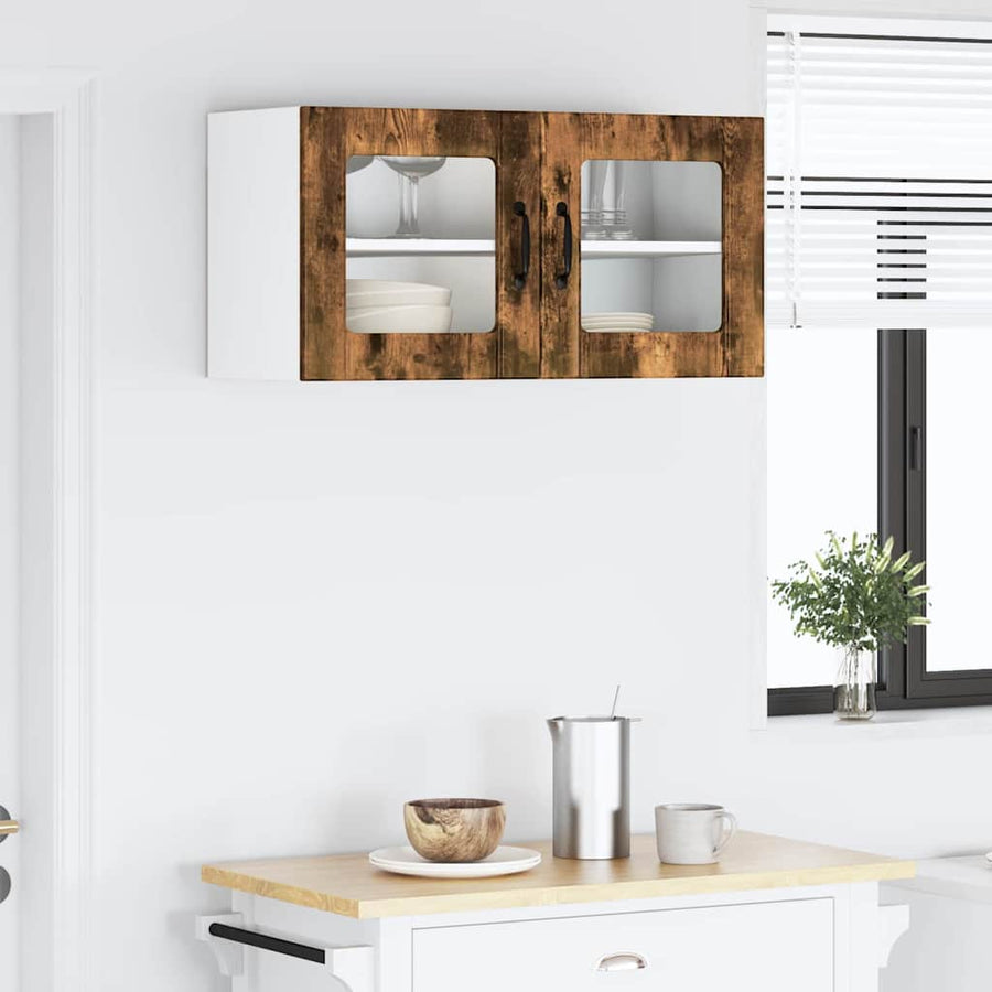 Keukenkast aan de muur met plank Gerookt eiken 80 x 31 x 40 cm