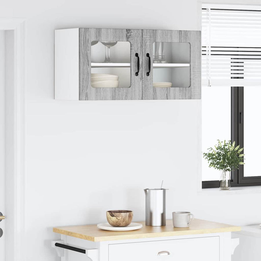 Keukenkast aan de muur met plank Grijs Sonoma 80 x 31 x 40 cm
