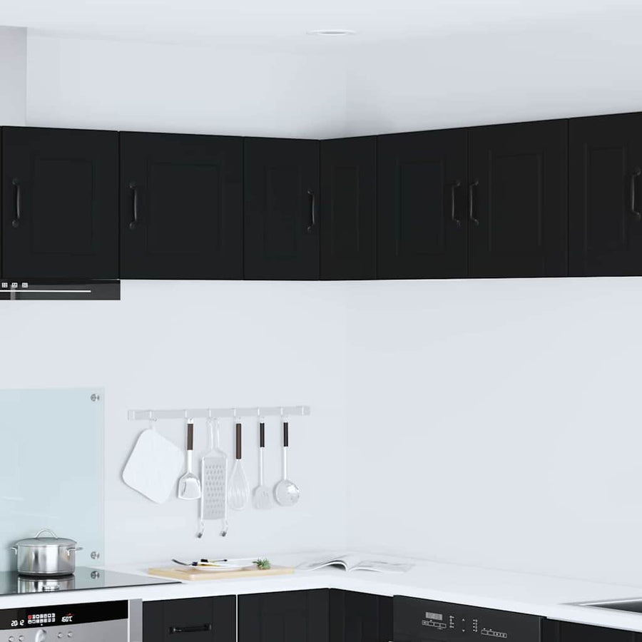 Keukenkast aan de muur Zwart 57 x 57 x 40 cm Bewerkt hout