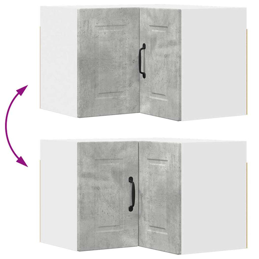Keukenkast aan de muur Beton Grijs 57 x 57 x 40 cm Bewerkt hout