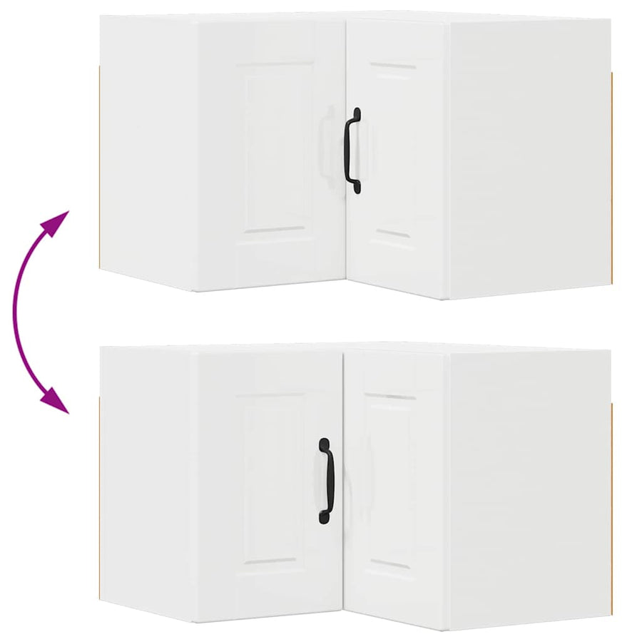 Keukenkast aan de muur met plank Hoogglans wit 57 x 57 x 40 cm