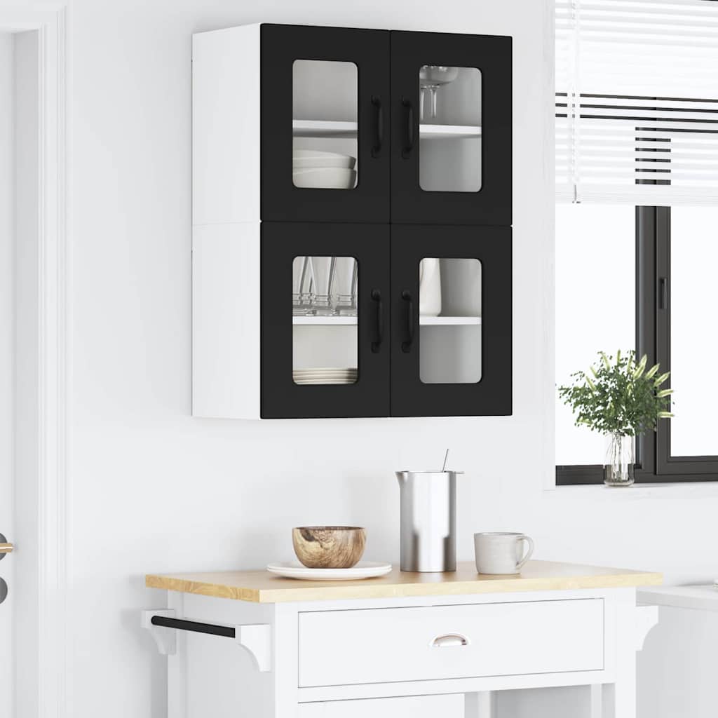 Keukenkast aan de muur Zwart 60 x 31 x 40 cm Bewerkt hout