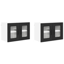 Keukenkast aan de muur 2 pcs Zwart 60 x 31 x 40 cm Bewerkt hout
