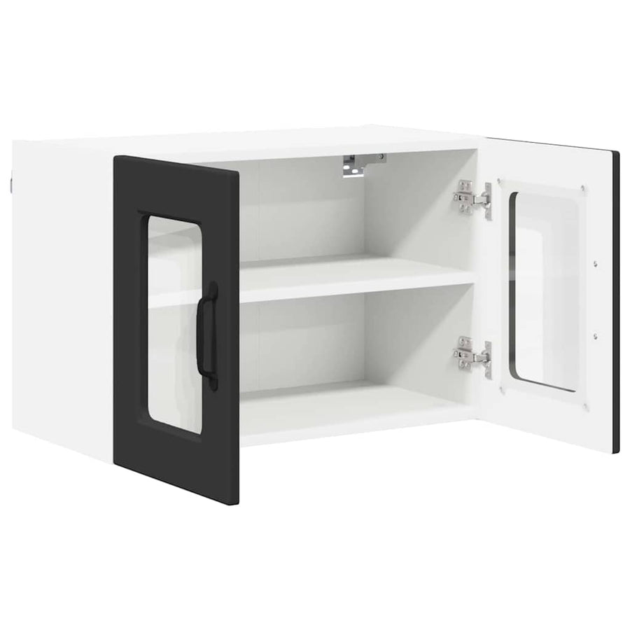 Keukenkast aan de muur 2 pcs Zwart 60 x 31 x 40 cm Bewerkt hout
