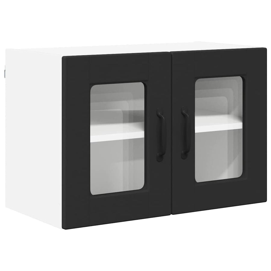 Keukenkast aan de muur 2 pcs Zwart 60 x 31 x 40 cm Bewerkt hout