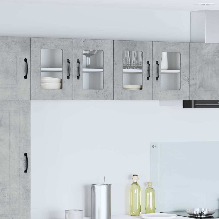 Keukenkast aan de muur 2 pcs Beton Grijs 60 x 31 x 40 cm