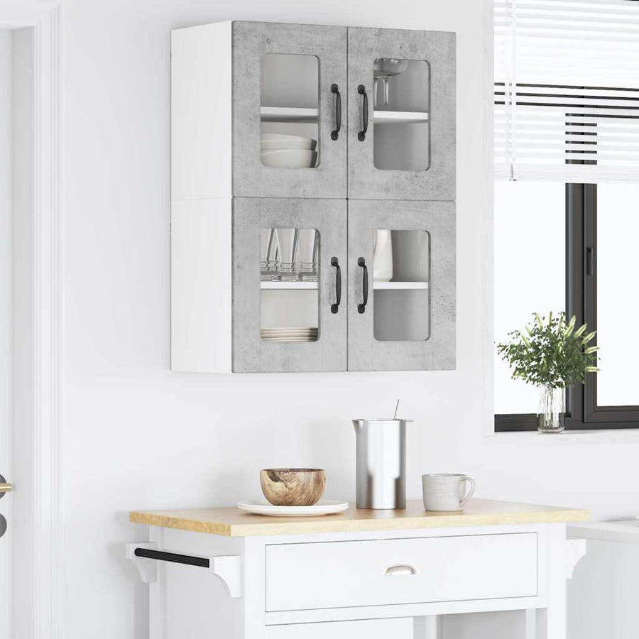 Keukenkast aan de muur 2 pcs Beton Grijs 60 x 31 x 40 cm