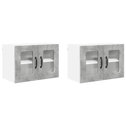 Keukenkast aan de muur 2 pcs Beton Grijs 60 x 31 x 40 cm