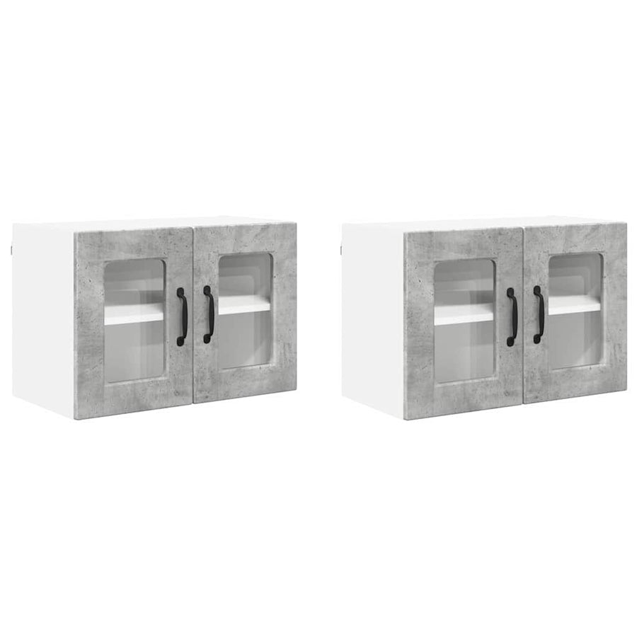 Keukenkast aan de muur 2 pcs Beton Grijs 60 x 31 x 40 cm