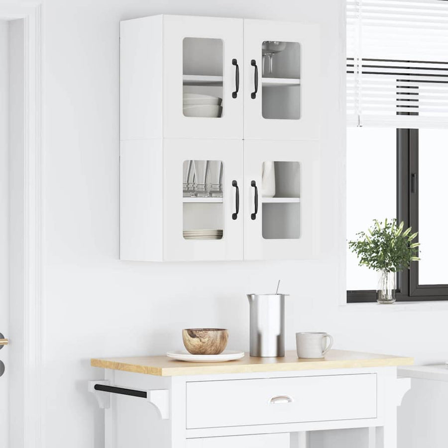 Keukenkast aan de muur 2 pcs Hoogglans wit 60 x 31 x 40 cm