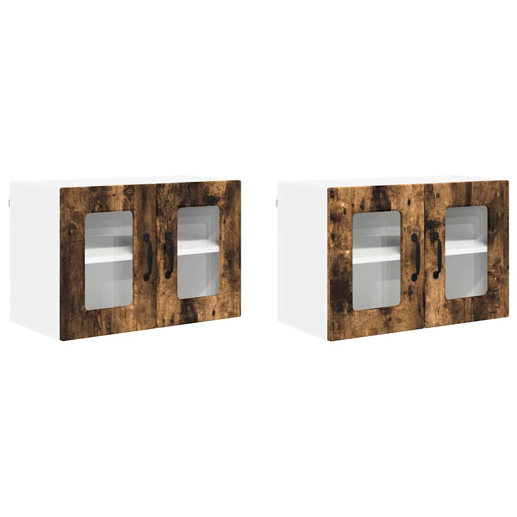 Keukenkast aan de muur 2 pcs Gerookt eiken 60 x 31 x 40 cm