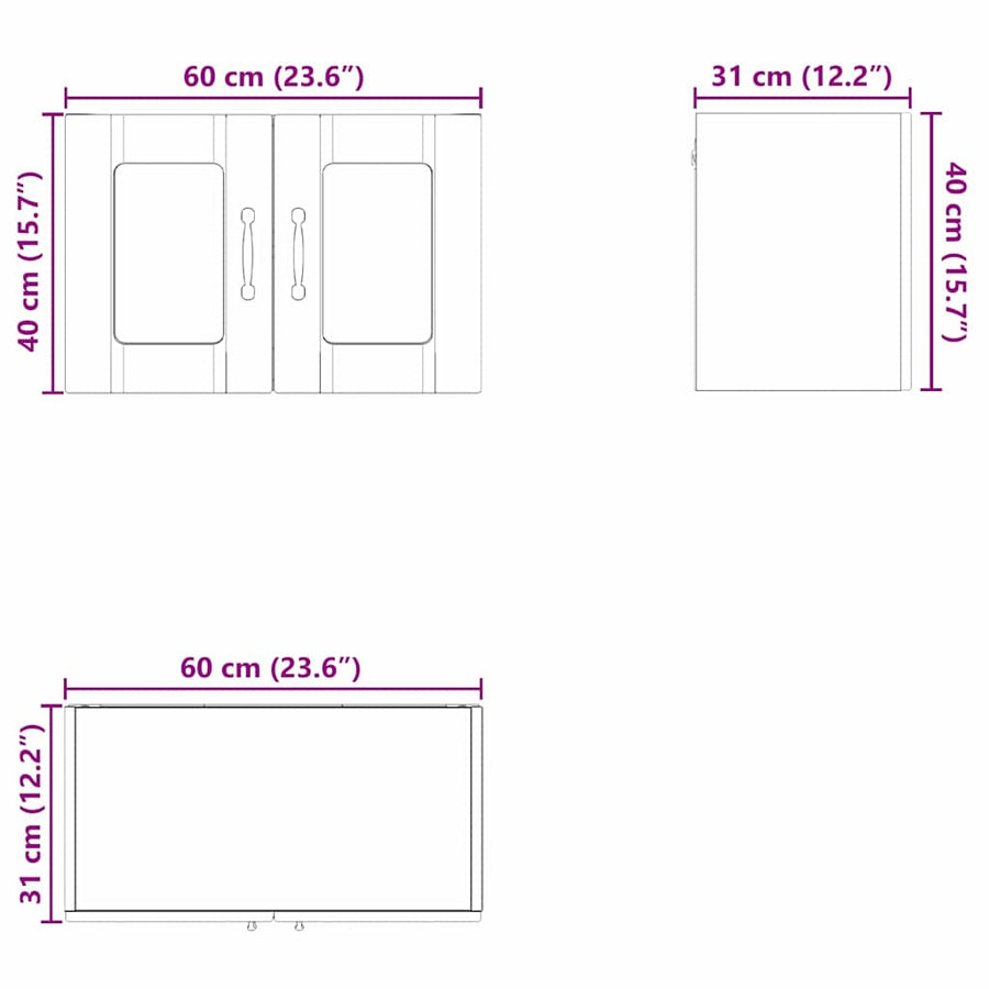 Keukenkast aan de muur met plank Grijs Sonoma 60 x 31 x 40 cm