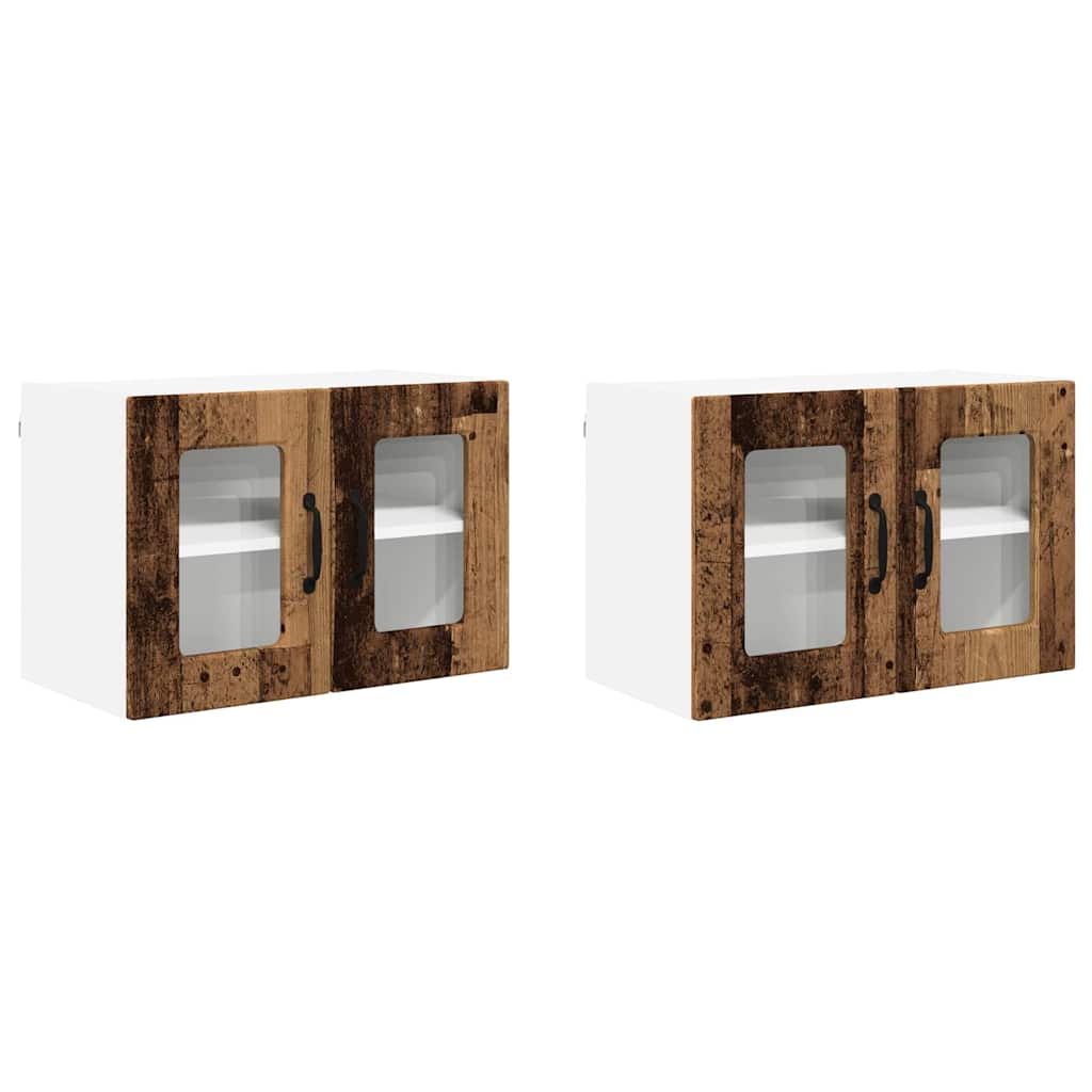 Keukenkast aan de muur met plank 2 pcs Oud Hout 60 x 31 x 40 cm