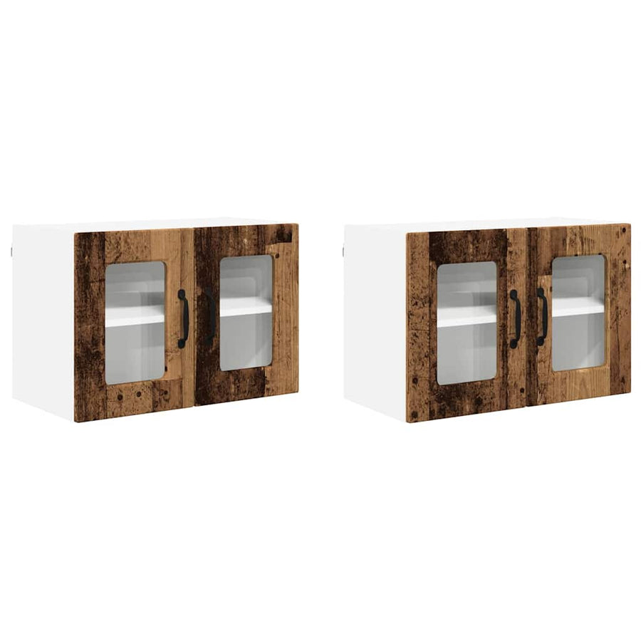 Keukenkast aan de muur met plank 2 pcs Oud Hout 60 x 31 x 40 cm