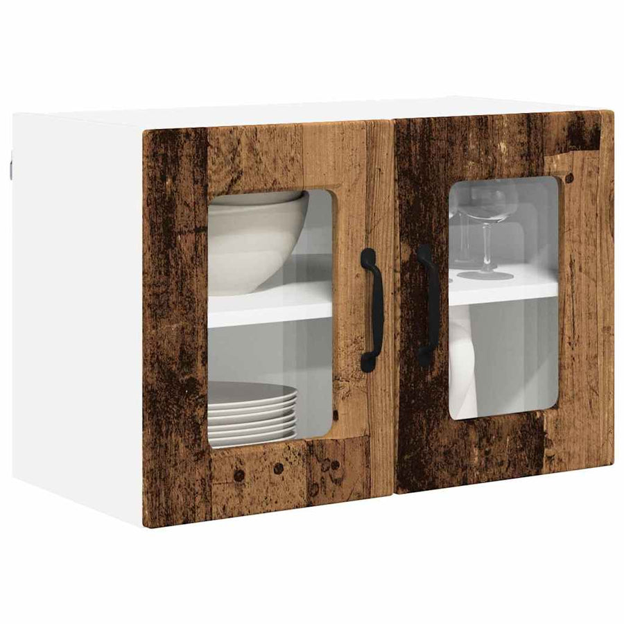Keukenkast aan de muur met plank 2 pcs Oud Hout 60 x 31 x 40 cm