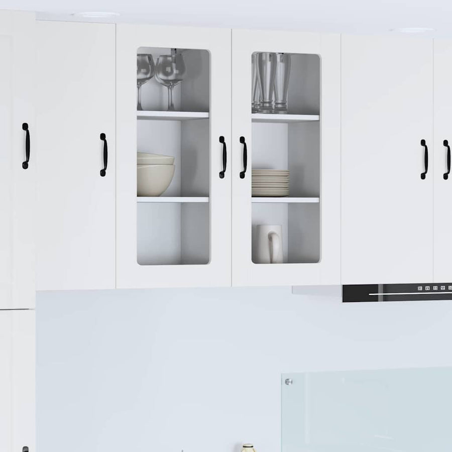 Keukenkast aan de muur 2 pcs Wit 40 x 31 x 80 cm Bewerkt hout
