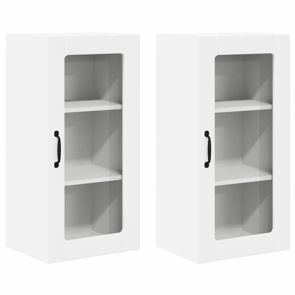 Keukenkast aan de muur 2 pcs Wit 40 x 31 x 80 cm Bewerkt hout