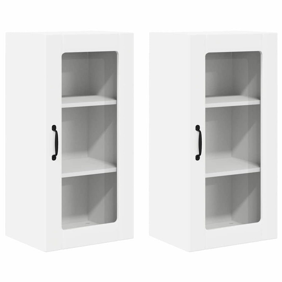 Keukenkast aan de muur 2 pcs Wit 40 x 31 x 80 cm Bewerkt hout