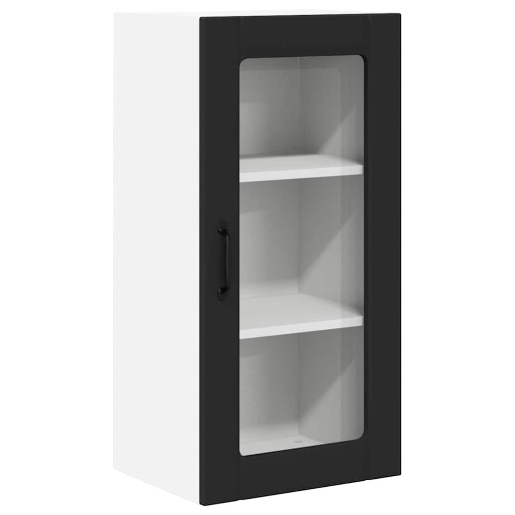 Keukenkast aan de muur Zwart 40 x 31 x 80 cm Bewerkt hout