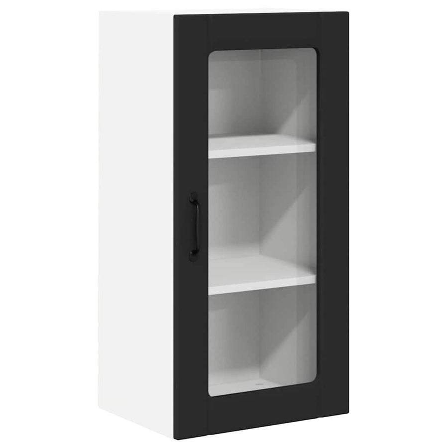 Keukenkast aan de muur Zwart 40 x 31 x 80 cm Bewerkt hout