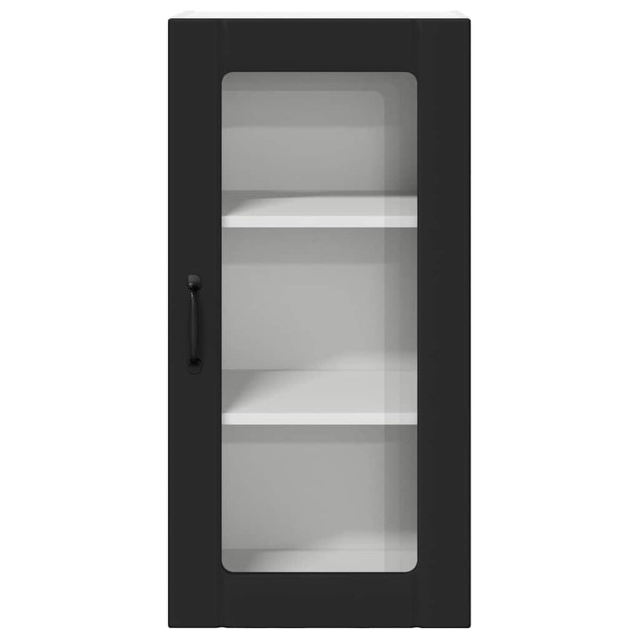 Keukenkast aan de muur Zwart 40 x 31 x 80 cm Bewerkt hout