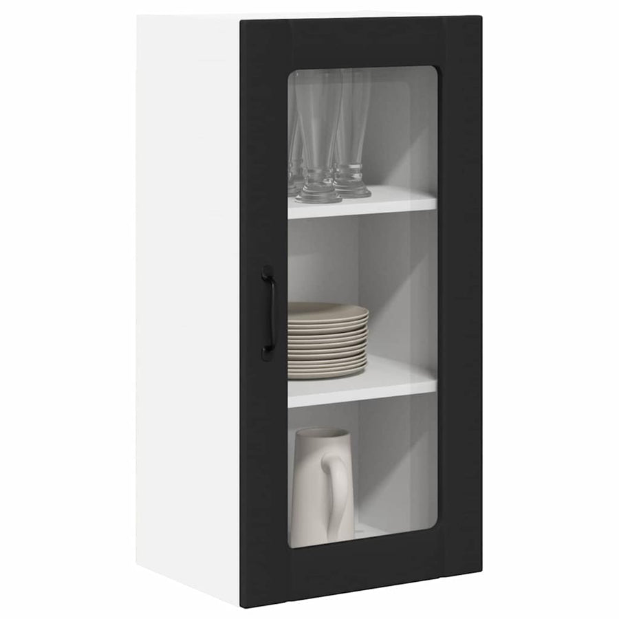 Keukenkast aan de muur Zwart 40 x 31 x 80 cm Bewerkt hout