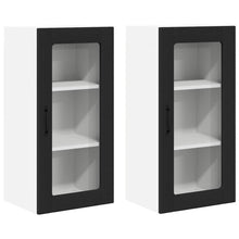 Keukenkast aan de muur 2 pcs Zwart 40 x 31 x 80 cm Bewerkt hout