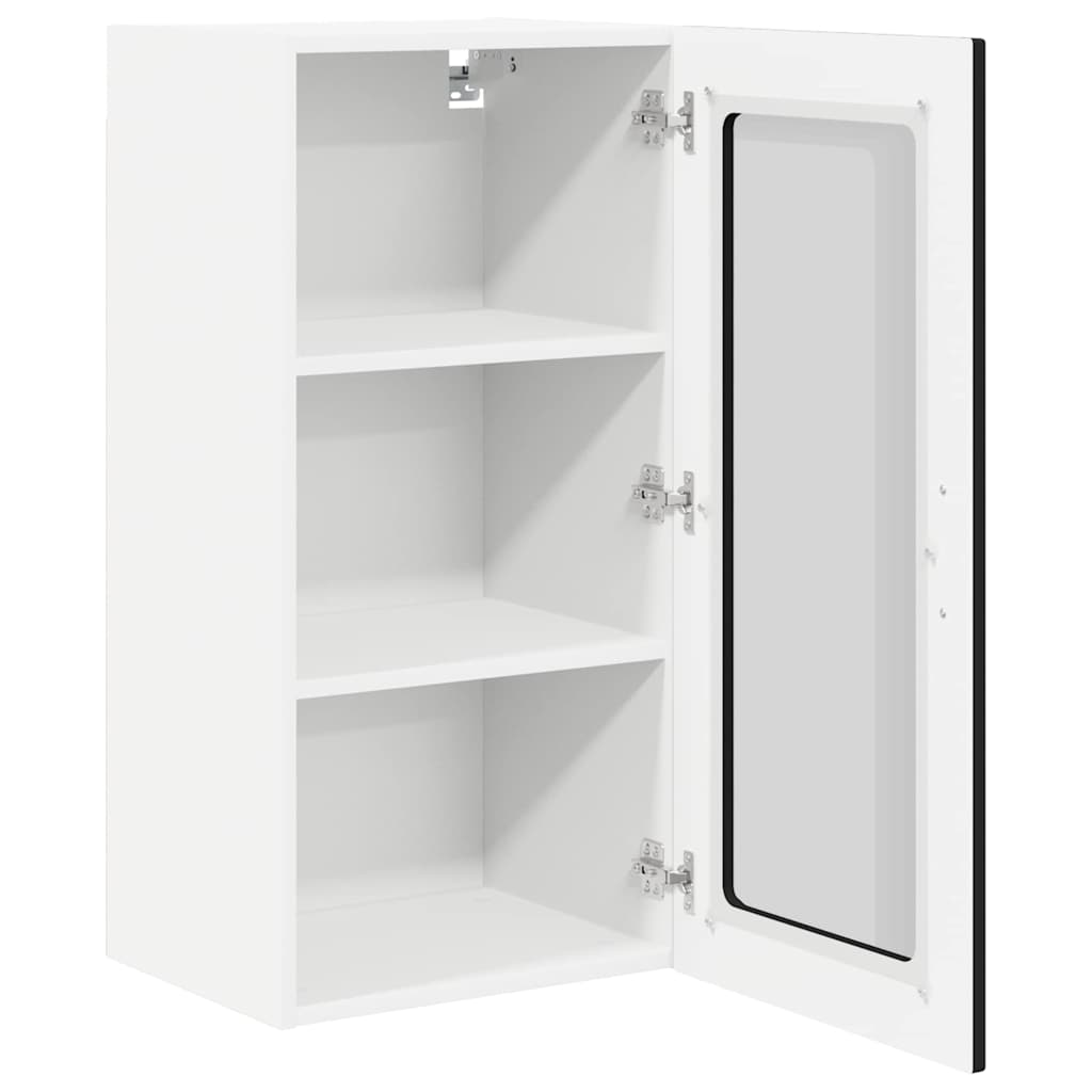 Keukenkast aan de muur 2 pcs Zwart 40 x 31 x 80 cm Bewerkt hout