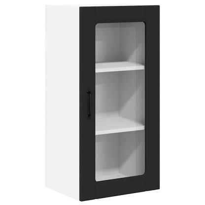 Keukenkast aan de muur 2 pcs Zwart 40 x 31 x 80 cm Bewerkt hout