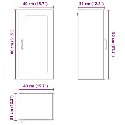 Keukenkast aan de muur 2 pcs Zwart 40 x 31 x 80 cm Bewerkt hout