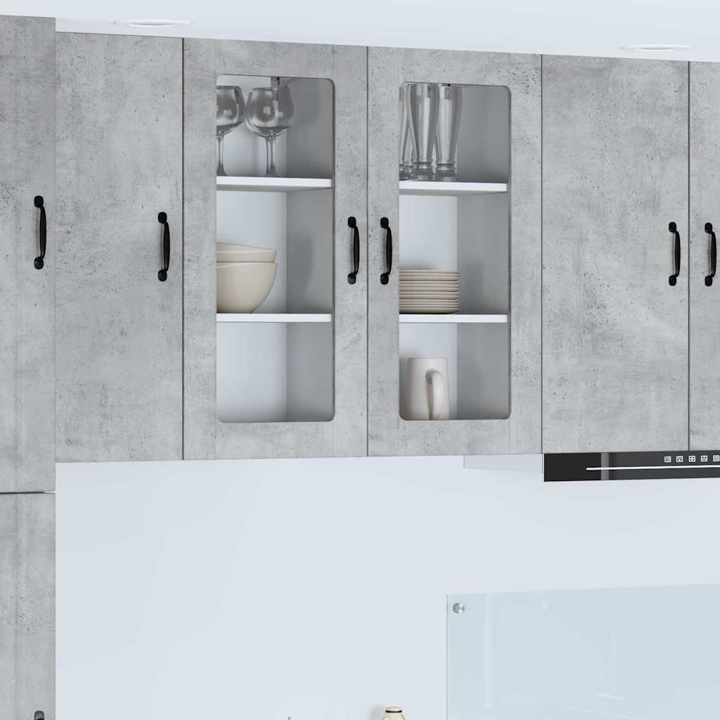 Keukenkast aan de muur Beton Grijs 40 x 31 x 80 cm Bewerkt hout