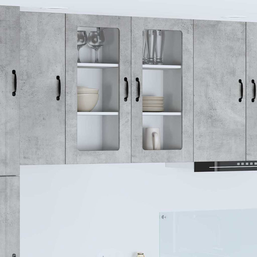 Keukenkast aan de muur Beton Grijs 40 x 31 x 80 cm Bewerkt hout