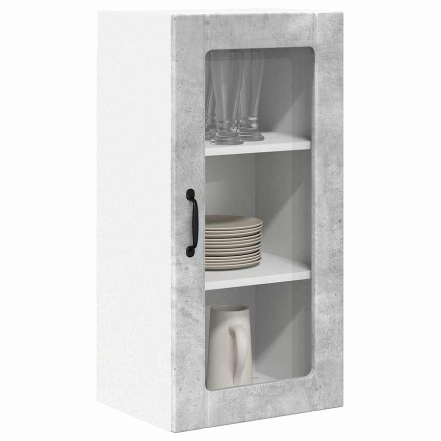 Keukenkast aan de muur Beton Grijs 40 x 31 x 80 cm Bewerkt hout