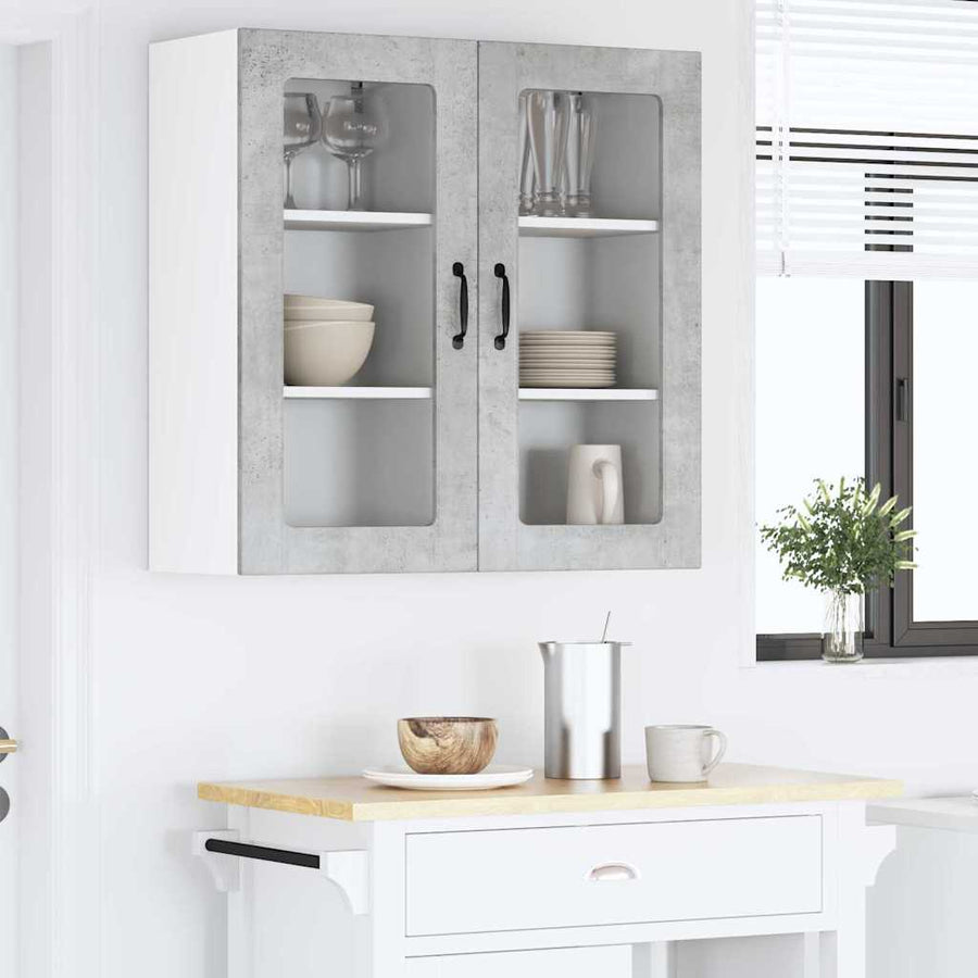 Keukenkast aan de muur 2 pcs Beton Grijs 40 x 31 x 80 cm