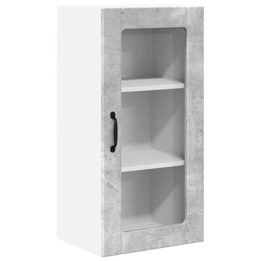 Keukenkast aan de muur 2 pcs Beton Grijs 40 x 31 x 80 cm