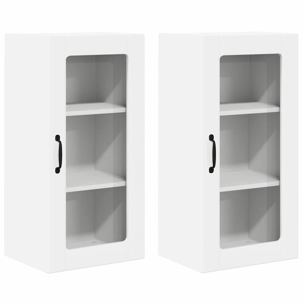 Keukenkast aan de muur 2 pcs Hoogglans wit 40 x 31 x 80 cm