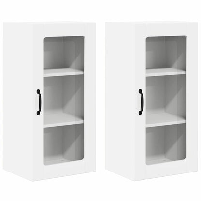 Keukenkast aan de muur 2 pcs Hoogglans wit 40 x 31 x 80 cm
