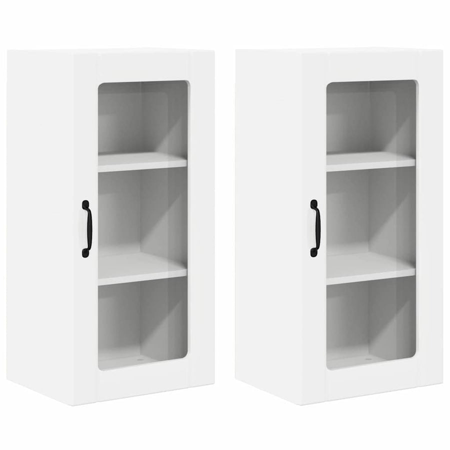 Keukenkast aan de muur 2 pcs Hoogglans wit 40 x 31 x 80 cm