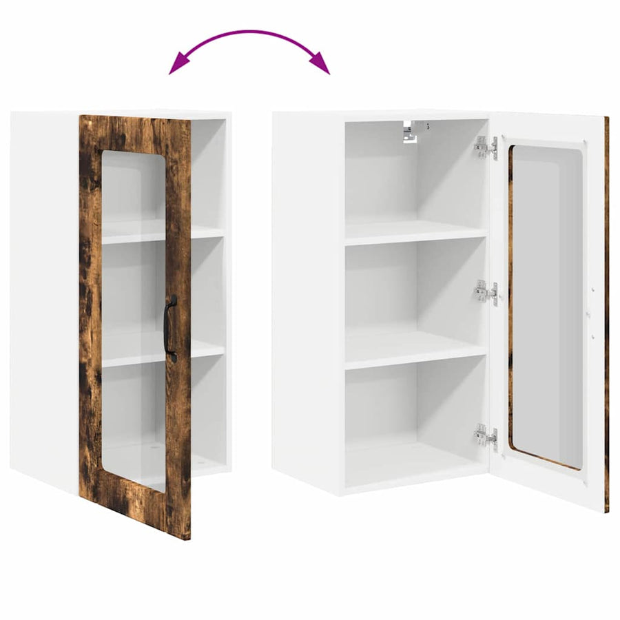 Keukenkast aan de muur met plank Gerookt eiken 40 x 31 x 80 cm
